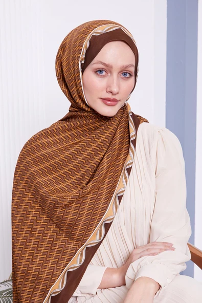 Hardal Labirent Desen Royal Şal ürün görseli