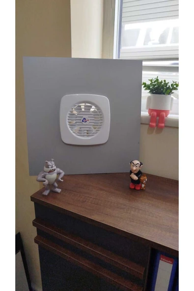 ÇELİK MENFEZ WC-BANYO MENFEZİ ALÜMİNYUM KOMPOZİT FANLI 35X35 GÜMÜŞ GRİ Q125 FAN - Resim 4