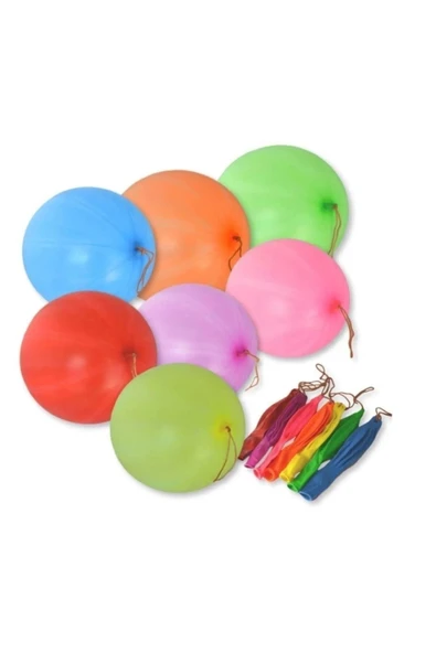 Kampus Kırtasiyem 20 Adet Lastikli Zıpzıp Balon Ipli Punch Panç Büyük Balon - Resim 3