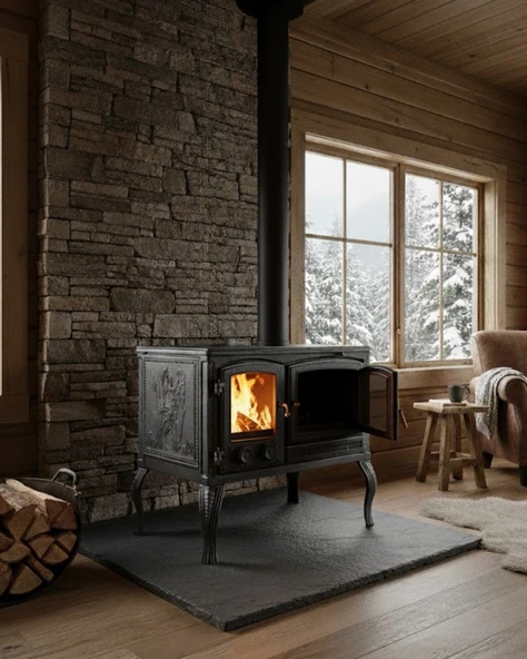 Reyo Stove Ayder Fırınlı Kuzineli Döküm Şömine Soba ürün görseli