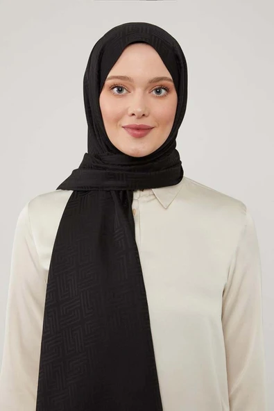 Siyah Labirent Desen Blue Jakar Şal ürün görseli