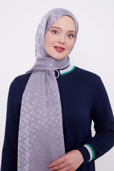 Füme Halka Desen Jakarlı Janjan şal ürün görseli