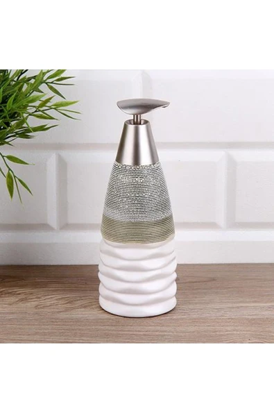 Pinkev Seramik Sıvı Sabunluk - Yeşil Beyaz ürün görseli