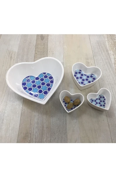 Schafer 4 Parça Porselen Reçellik Çerezlik Servis Sunum Tabağı Kase Takımı Seti ürün görseli