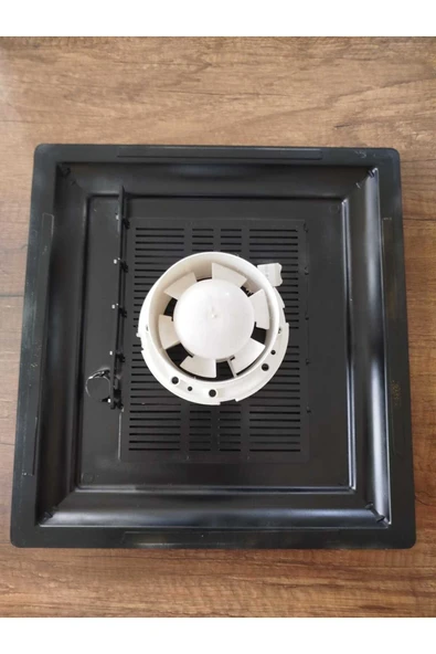 Home PLASTİK BANYO MENFEZİ FANLI ARKADAN 45*45 MAT SİYAH - Resim 3