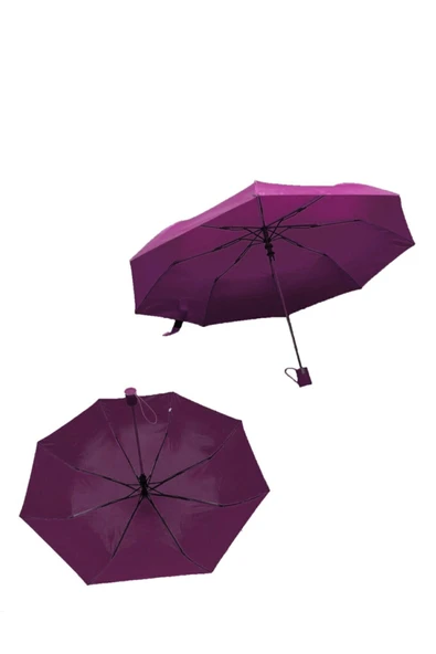 Kampus Kırtasiyem 8 Telli Tam Otomatik Çanta Boy Renkli Şemsiye - Mor - Resim 4