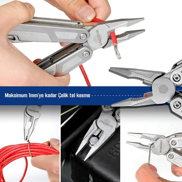 WORKPRO WP382008 16 IN 1 Çok Fonksiyonlu Profesyonel Pense Seti + Taşıma Kılıfı - Resim 11