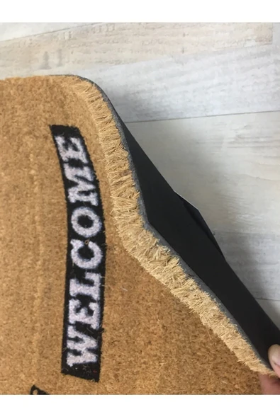 Pinkev Pvc Tabanlı Koko Kıl Kapı Önü Paspası 60x40cm - Resim 2