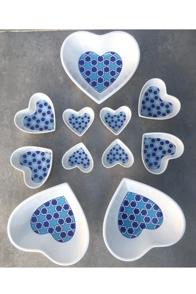 Pinkev 11 Parça Porselen Sosluk Reçellik Çerezlik Servis Sunum Tabağı Kase Takımı Seti ürün görseli