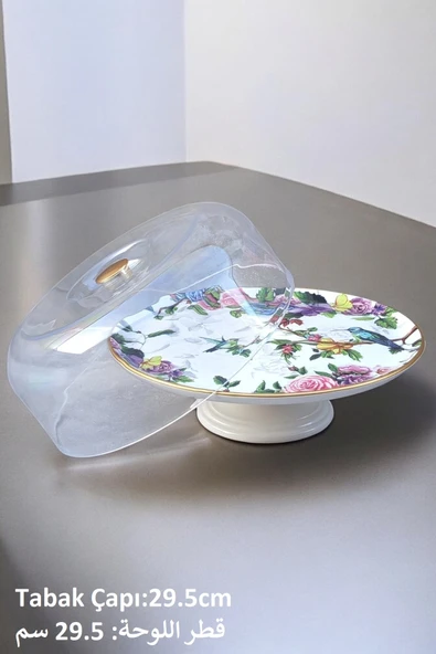 Pinkev Flora 30 Parça 6 Kişilik Seramik Pasta Kahvaltı Çay Sunum Tabağı Takımı Seti - Resim 3