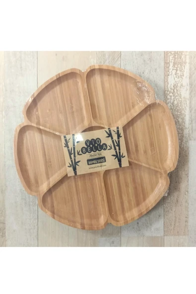 Pinkev Dönen Standlı Bambu Sunum Tabağı - Çap:32cm ürün görseli