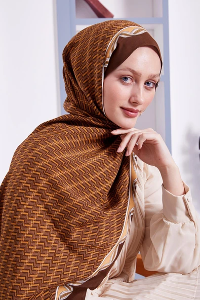 Hardal Labirent Desen Royal Şal - Resim 3