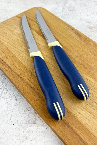 Pinkev Tramontina 2'li Tırtıklı Paslanmaz Çelik Çok Amaçlı Mutfak Bıçak Seti - Resim 2