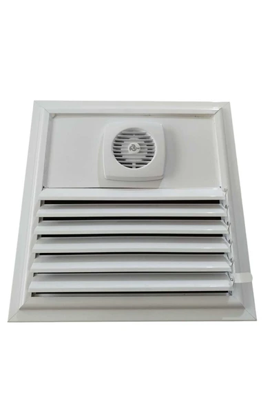 ÇELİK MENFEZ FANLI BANYO MENFEZİ 35X35 CM DIS ÖLÇÜSÜ ALÜMİNYUM - BEYAZ ürün görseli