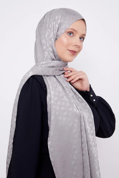 Antrasit Halka Desen Jakarlı Janjan şal ürün görseli