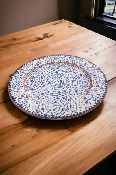 Pinkev Haliç 6 Kişilik Porselen Servis Sunum Tabağı Seti - 26cm - Resim 2