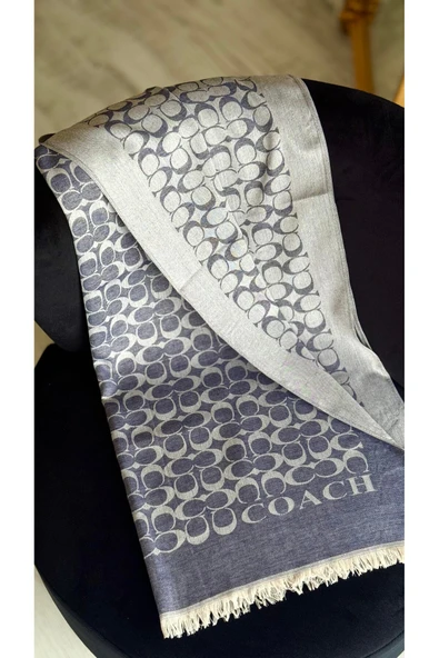 İthal C Desen İpek Pamuk Yün Şal - Resim 3