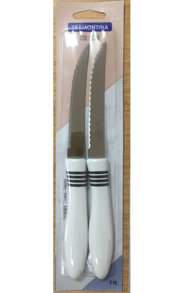Pinkev Tramontina 2'li Set Paslanmaz Çelik Çok Amaçlı Mutfak Bıçağı - Beyaz Saplı ürün görseli