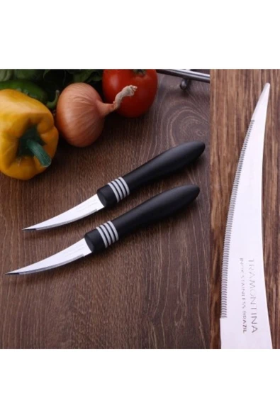 Pinkev Tramontina 2 Adet Lazer Tırtıklı Kısa Kıvrık Bıçak Seti ürün görseli