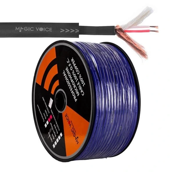 Magicvoice Mi̇krofon Kablosu Stereo 1. Kali̇te 100 Metre Mor ürün görseli 1