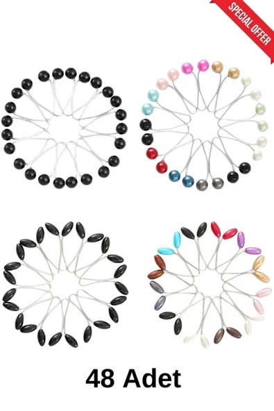 Kampus Kırtasiyem 48 Adet Eşarp Şal Klipsi Karma renk Model ürün görseli 1