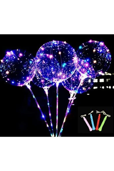 Kampüs Kırtasiyem 3 Adet - 3 Pilli 3 Fonksiyonlu Şeffaf Işıklı Balon ürün görseli 1