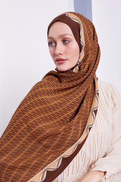 Hardal Labirent Desen Royal Şal - Resim 2