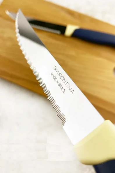 Pinkev Tramontina 2'li Tırtıklı Paslanmaz Çelik Çok Amaçlı Mutfak Bıçak Seti - Resim 3