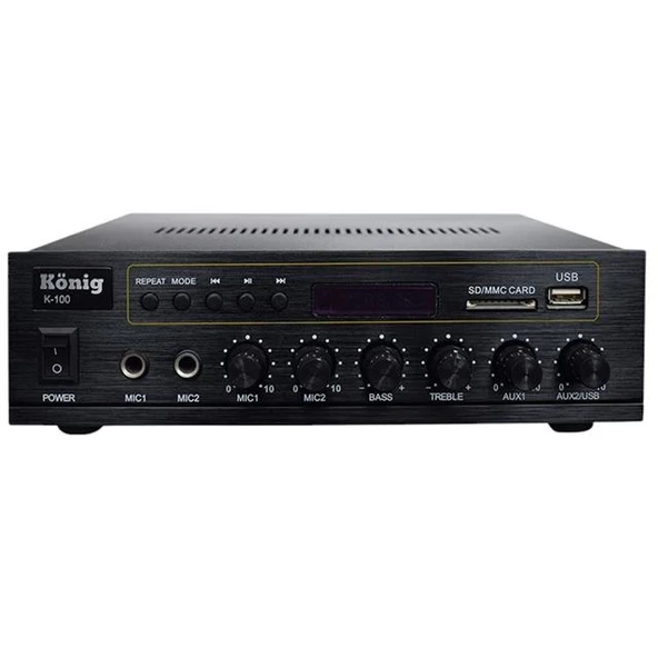 König K-100 - 80 Watt Usb/Bluetooth/2 Mik Giriş Trafolu Anfi ürün görseli