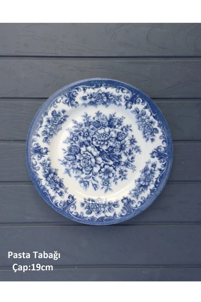 Pinkev 6 Kişilik Porselen 19cm Pasta Tatlı Tabağı Tabak Seti - Rosabella - Resim 3