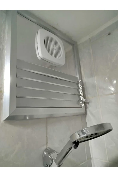 Home PARLAK KROM BANYO MENFEZİ FANLI ALUMINYUM 35X35 CM  Q125 FAN 145 M3 - Resim 4