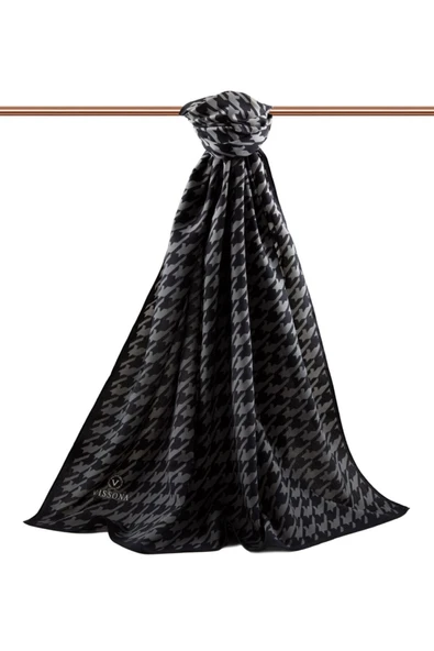 Kadın Lüks Medine Ipeği Şal Gümüş,90x90 - Resim 2