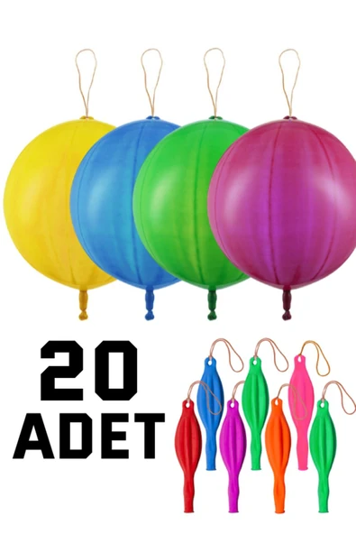 Kampus Kırtasiyem 20 Adet Lastikli Zıpzıp Balon Ipli Punch Panç Büyük Balon ürün görseli
