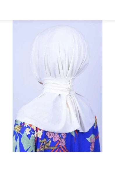 Tesettür Mayo Üstü Uyumlu Çıt Çıtlı Bone Hijab - Resim 2
