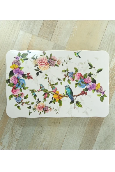 Pinkev Flora Melamin Kapaklı Tepsili 6lı Cam Kahvaltılık - Resim 4