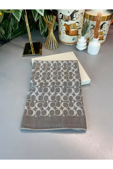 İthal C Desen İpek Pamuk Yün Şal - Resim 2