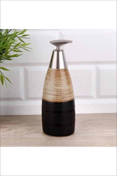 Pinkev Seramik Sıvı Sabunluk - Siyah Kahverengi ürün görseli