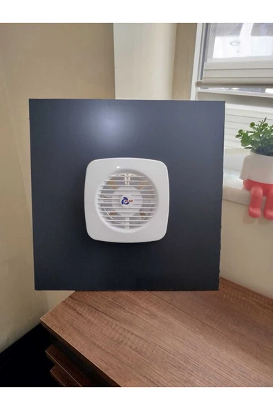 ÇELİK MENFEZ WC-BANYO MENFEZİ ALÜMİNYUM KOMPOZİT FANLI 40X40 ANTRASİT GRİ Q125 FAN - Resim 2