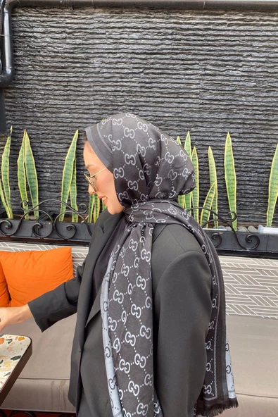 İthal Çifttaraflı G. İnci Vual İpek Şal - Resim 2