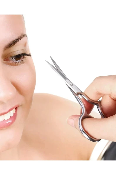 Elisa Rose Sakal Bıyık Kaş Burun Kılı Kesme Makası Çok Amaçlı Kullanılabilir Çelik Paslanmaz Makas - Resim 3