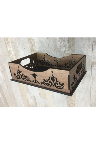 Pinkev Dekoratif Ahşap Çok Amaçlı Mutfak Masa Tezgah Üstü Düzenleyici Organizer Ekmeklik 18x26cm - Resim 5