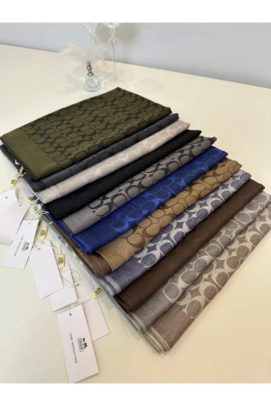 İthal C Desen İpek Pamuk Yün Şal - Resim 2