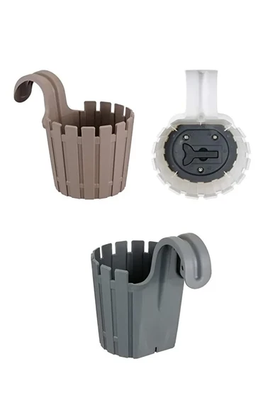 Akasya Tekli Kolay Askı 1,5 Litre Askılı Balkon Küpeşte Saksısı Plastik Çit Saksı 15CM - Resim 5