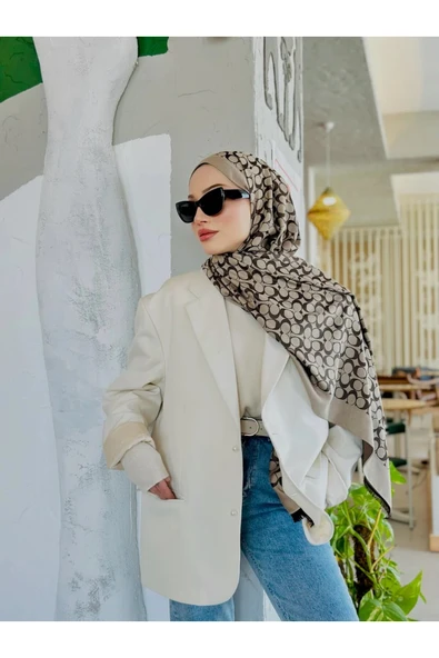 Coach Desen İpek Kaşmir Çift Taraflı Şal - Resim 2