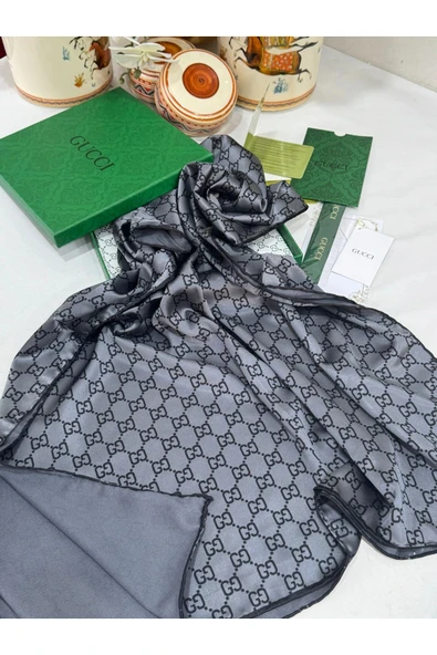 İthal Çifttaraflı G. İnci Vual İpek Şal - Resim 3