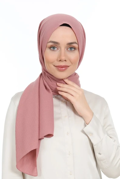 Kadın Sofia Pamuk Koyu Pudra Şal ürün görseli