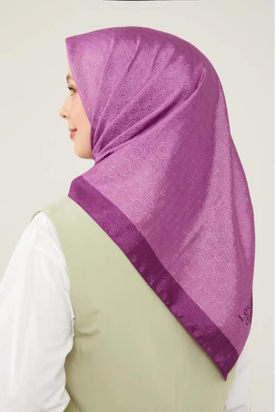 Monogram Eşarp - Mor - Resim 2