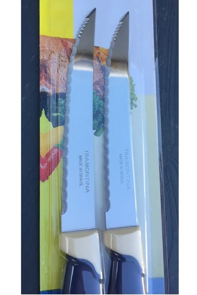 Pinkev Tramontina 2'li Tırtıklı Paslanmaz Çelik Çok Amaçlı Mutfak Bıçak Seti - Resim 6