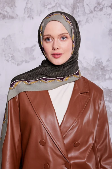 Çağla Yeşili Labirent Desen Royal Şal - Resim 2