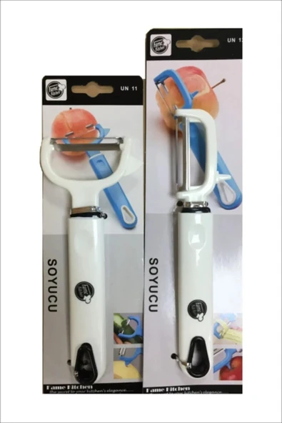 Pinkev 3lü Set Paslanmaz Çelik Meyve Sebze Salatalık Havuç Soyacağı Soyma Bıçağı - Resim 2